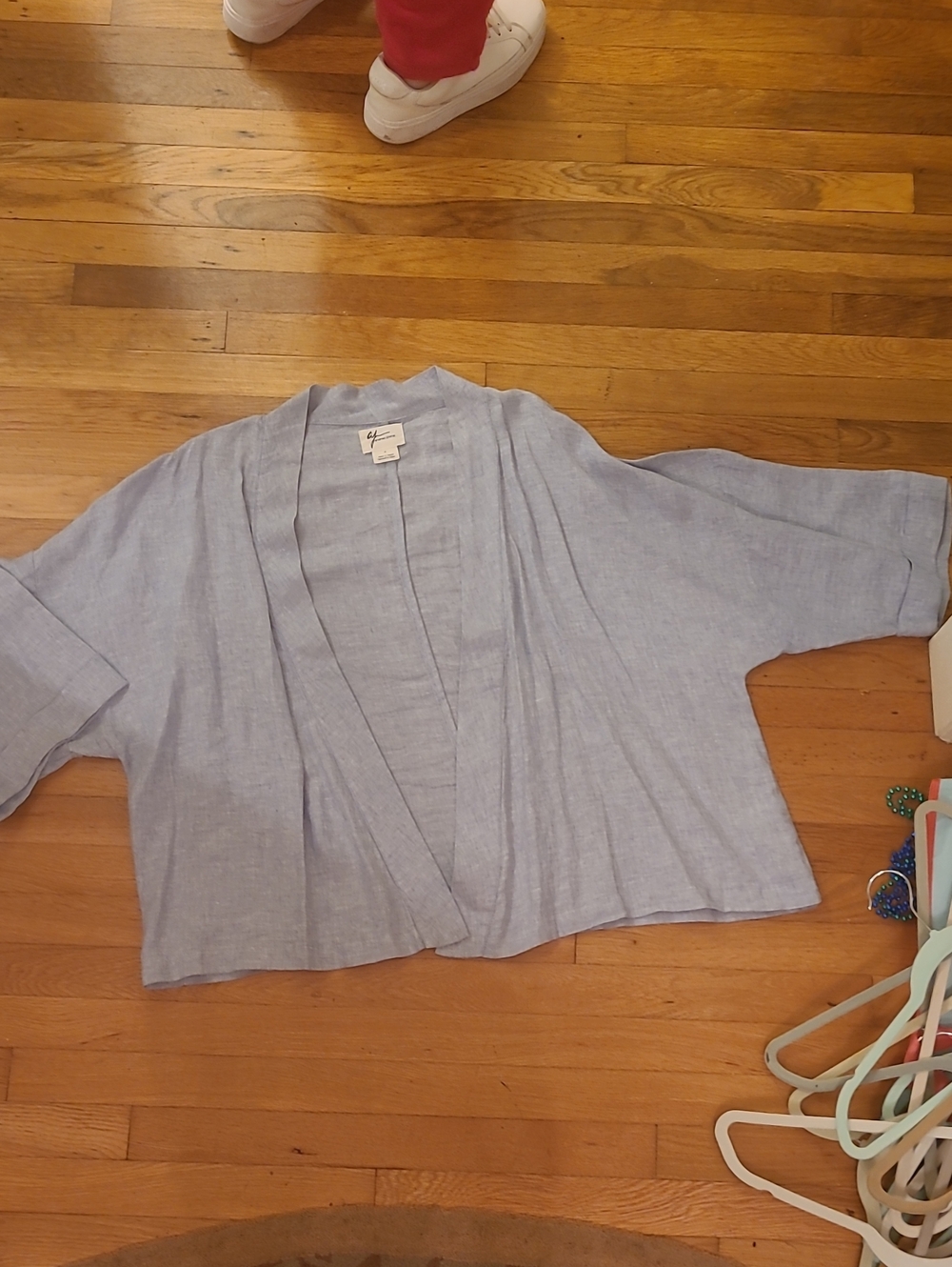 Andrea Jovine Light Blue Open-Front Utility Jacket
